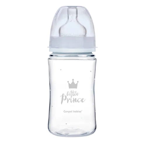 Biberon albastru anticolici cu gat larg PP EasyStart Royal Baby, 240ml, Canpol babies — preț și oferte