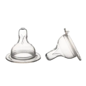 Tetina din silicon cu flux lent pentru biberon cu gat larg EasyStart 3-6 luni, 2 bucati, Canpol babies
