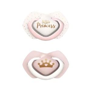 Suzeta roz din silicon Royal Baby 0-6 luni, 2 bucati, Canpol babies