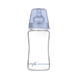 Biberon sticla baieti Diamond Glass Baby Shower, 250ml, LOVI
