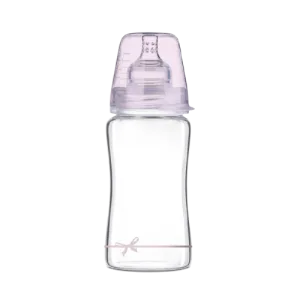 Biberon sticla fete Diamond Glass Baby Shower, 250ml, LOVI