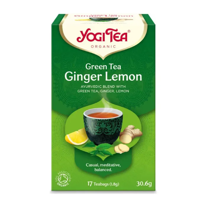 Ceai verde cu ghimbir si lamaie, 17 plicuri, Yogi Tea — preț și oferte