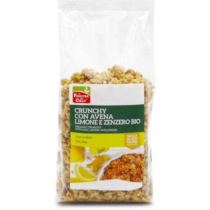 Musli crocant de ovaz cu lamaie si ghimbir Bio, 375g, La Finestra Sul Cielo — preț și oferte