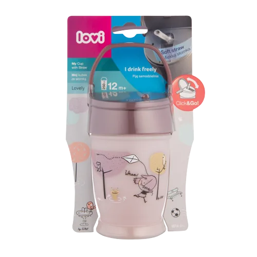 Cana cu pai Junior Lovely fete, 250ml, Lovi — preț și oferte