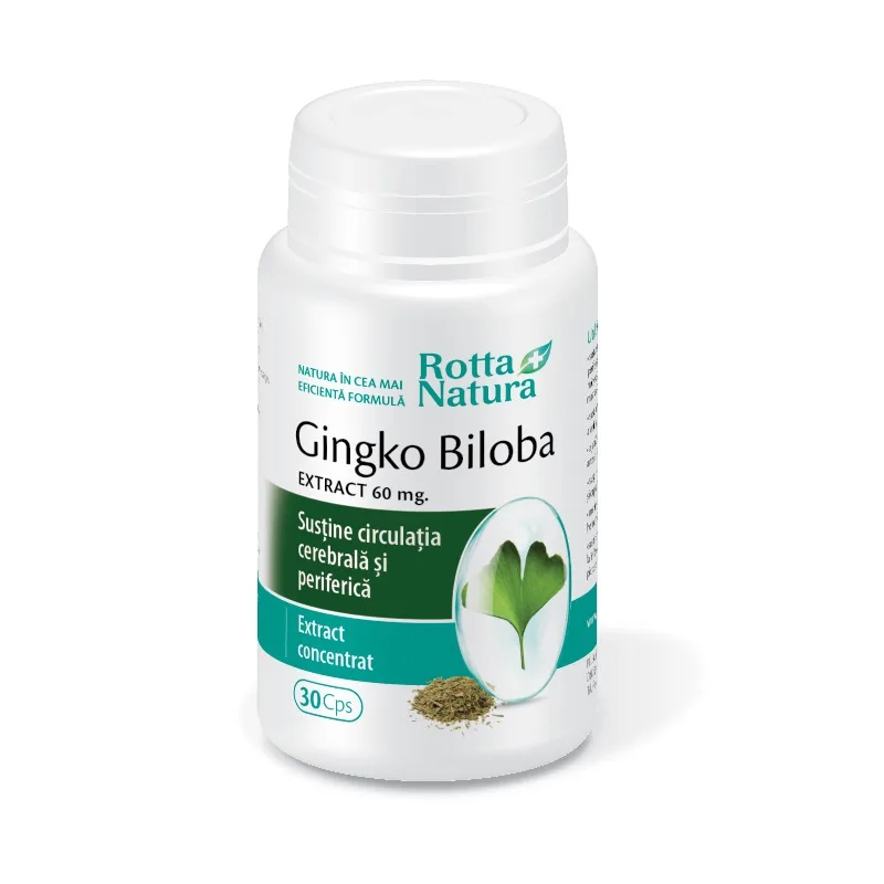 Gingko Biloba 60mg, 30 capsule, Rotta Natura — preț și oferte