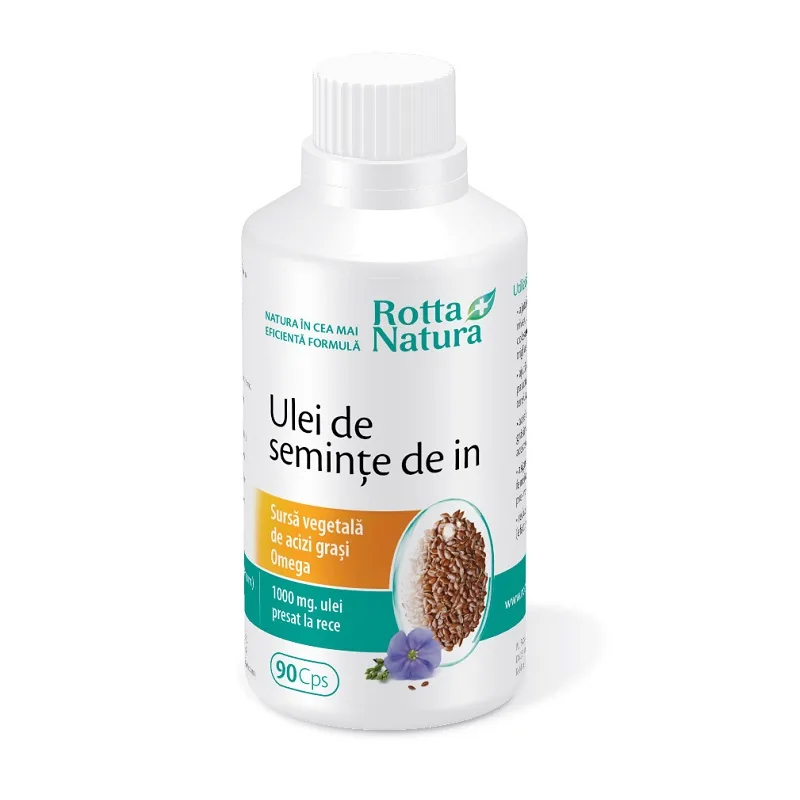 Ulei de seminte de In, 90 capsule, Rotta Natura — preț și oferte
