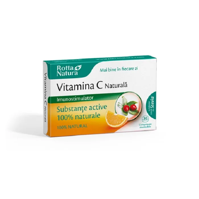 Vitamina C naturala cu extract de Macese, 30 comprimate, Rotta Natura — preț și oferte