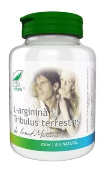 L-arginina si Tribulus Terrestris, 150 capsule, Pro Natura — preț și oferte