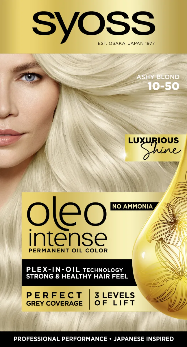 Vopsea de par fara amoniac Color Oleo 10-50 blond cenusiu, 115ml, Syoss — preț și oferte