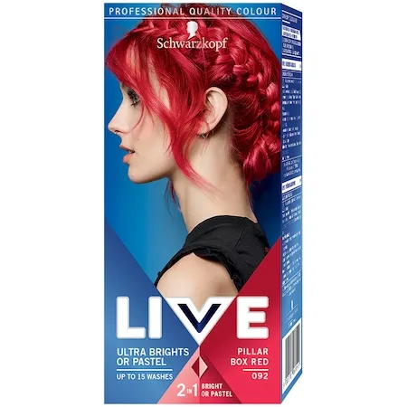 Vopsea de par semi-permanenta Brights 092 Pillar Box Red, 80ml, Live — preț și oferte