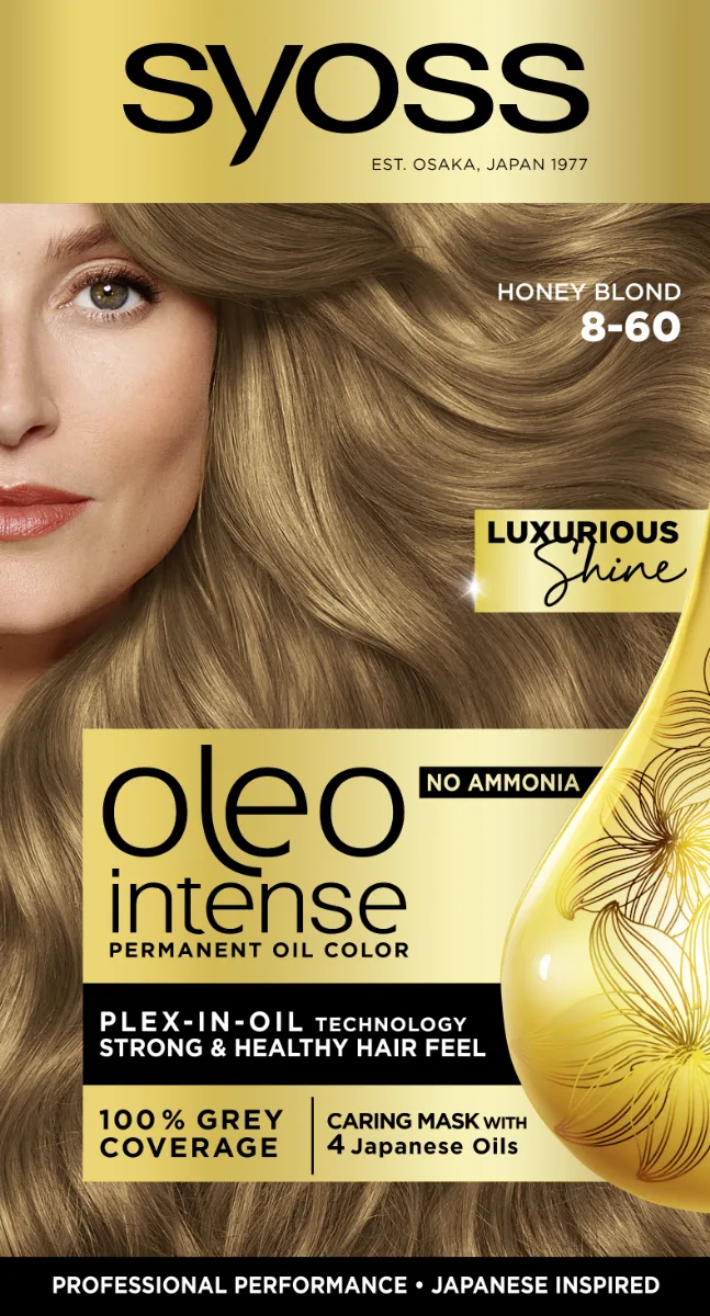 Vopsea de par permanenta fara amoniac Oleo Intense 8-60 Blond Miere, 115ml, Syoss — preț și oferte