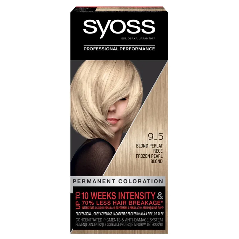 Vopsea de par permanenta Color Baseline 9-5 Blond Perlat Rece, 115ml, Syoss — preț și oferte