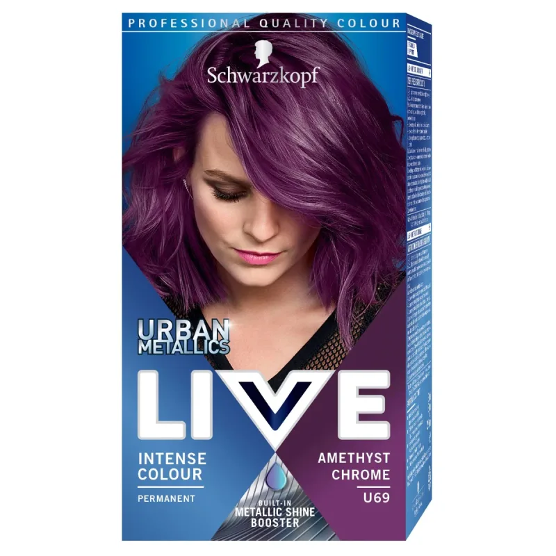 Vopsea de par Schwarzkopf U69 Amethyst Chrome, 142.5ml, Live — preț și oferte