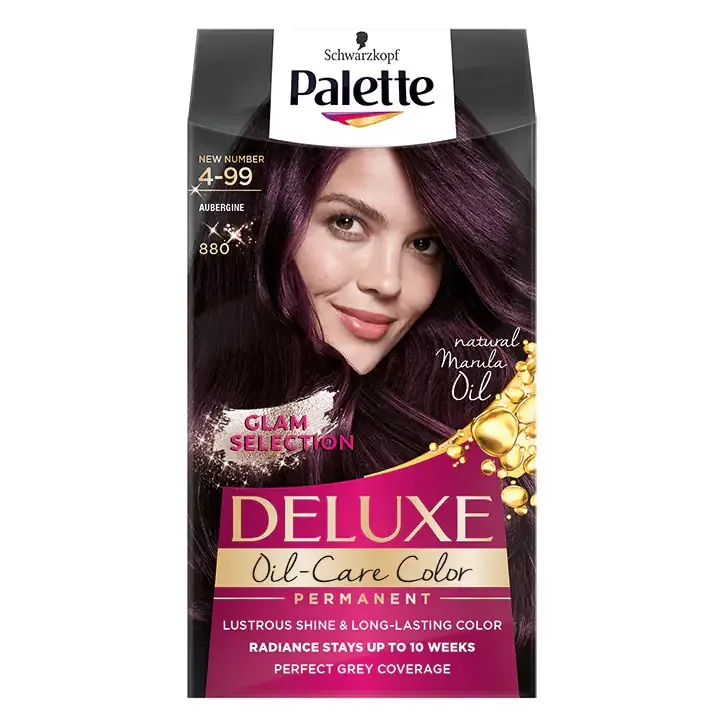 Vopsea de par permanenta Palette Deluxe Oil-Care Color 880/4-99 Aubergine, 135ml, Schwarzkopf — preț și oferte