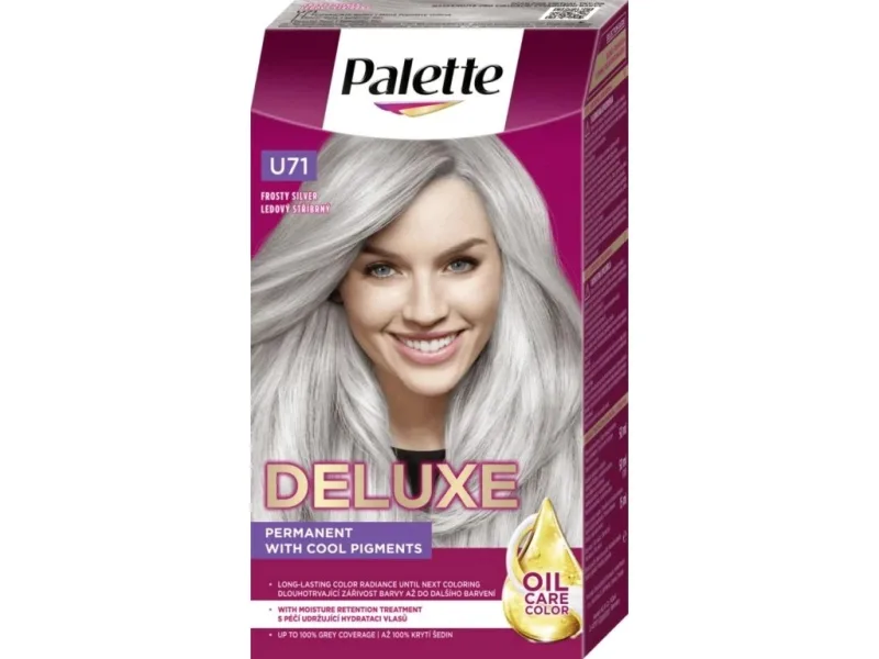 Vopsea permanenta Palette Deluxe Oil-Care U71 Argintiu mat, 135ml, Schwarzkopf — preț și oferte