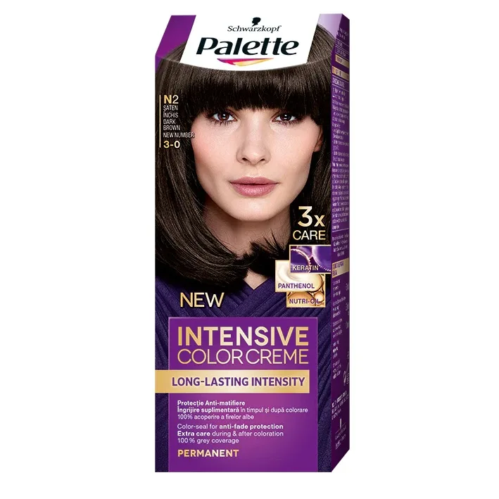 Vopsea crema permanenta Palette Intensive N2 (3-0) Saten inchis, 110ml, Schwarzkopf — preț și oferte