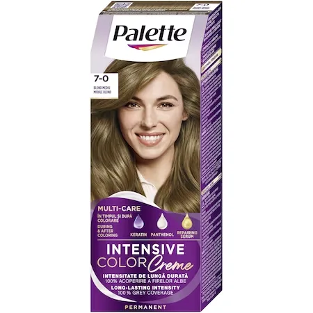 Vopsea crema permanenta Palette Intensive N6 (7-0) Blond mediu, 110ml, Schwarzkopf — preț și oferte