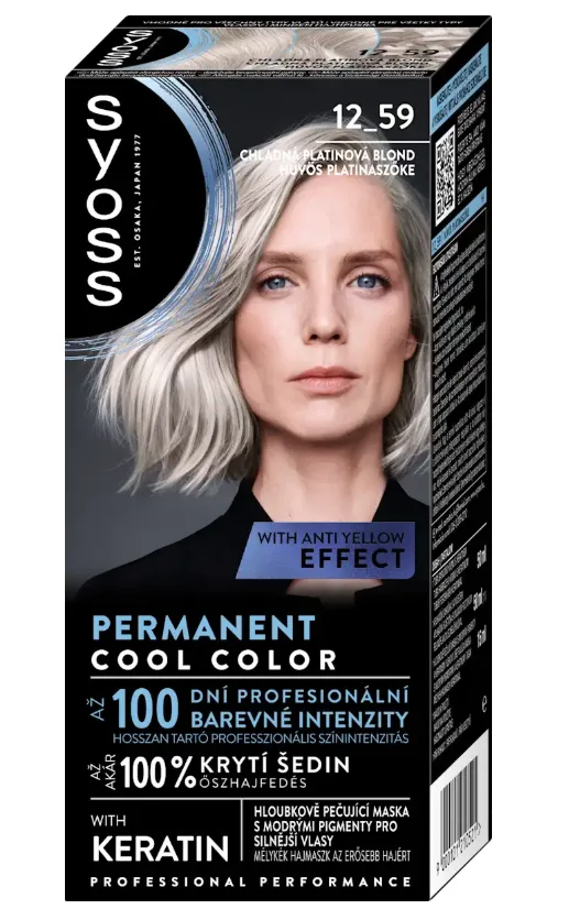 Vopsea permanenta Color Baseline 12-59 Cool Platinum Blond, 115ml, Syoss — preț și oferte
