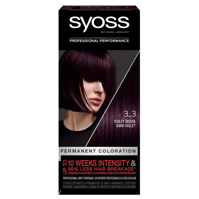 Vopsea pemanenta Color Baseline 3-3 Violet Inchis, 115ml, Syoss — preț și oferte