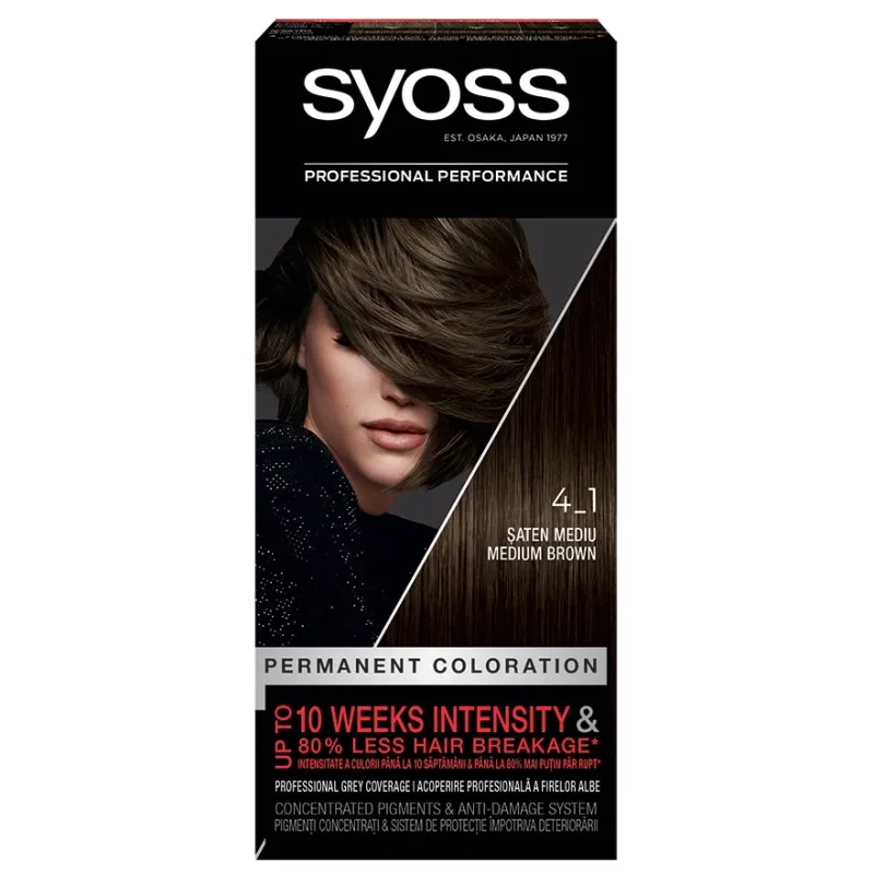 Vopsea de par permanenta 4-1 Saten Mediu, 115ml, Syoss — preț și oferte