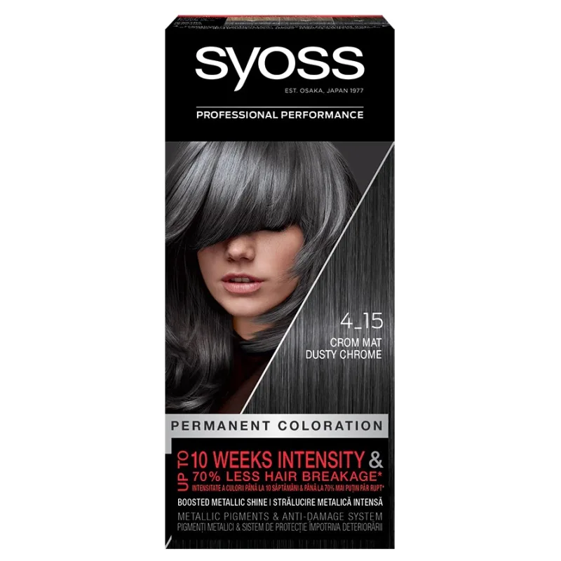 Vopsea de par permanenta 4-15 Crom Mat, 115ml, Syoss — preț și oferte