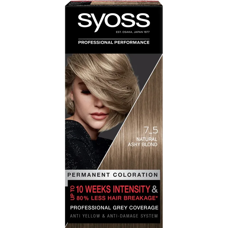 Vopsea de par permanenta 7-5 Blond Rece si Cenusiu, 115ml, Syoss — preț și oferte