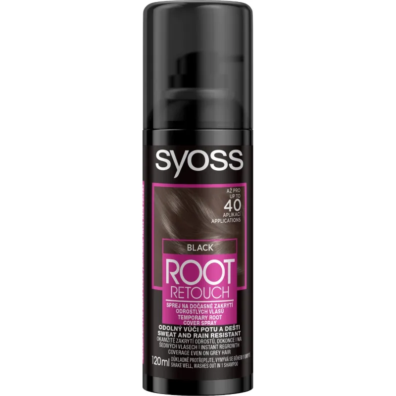 Spray pentru vopsirea temporara a radacinilor Root Retoucher Negru, 120ml, Syoss — preț și oferte