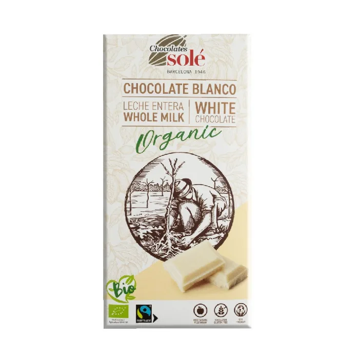 Ciocolata alba Bio, 100g, Chocolates Sole — preț și oferte