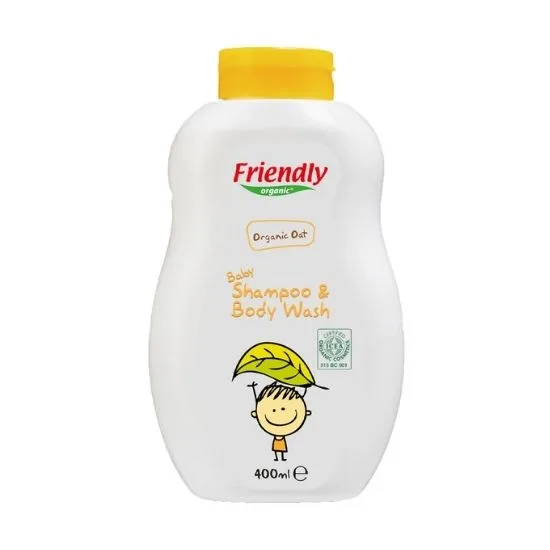 Sampon si gel de dus cu ovaz pentru bebe, 400ml, Friendly Organic — preț și oferte