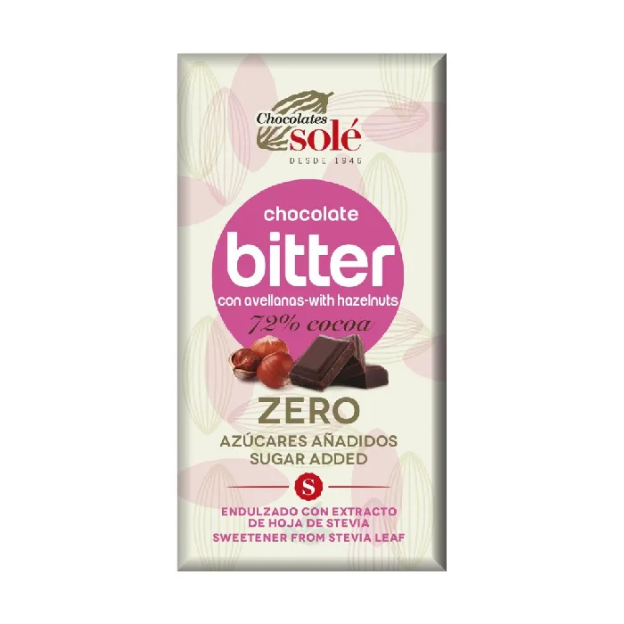 Ciocolata neagra cu alune de padure si stevie, 100 g, Chocolates Sole — preț și oferte