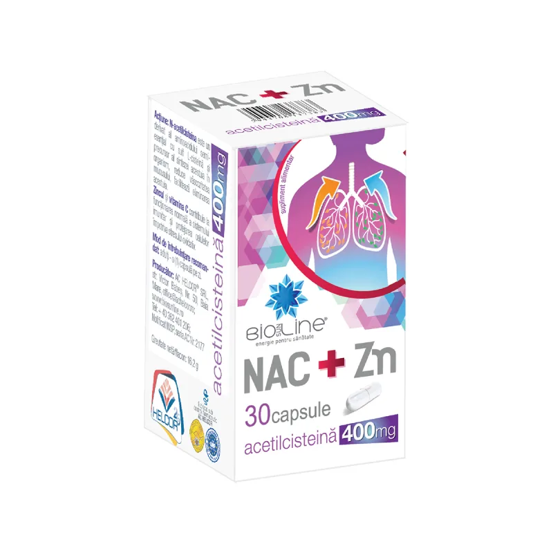 NAC+Zn 400mg, 30 capsule, BioSunLine — preț și oferte