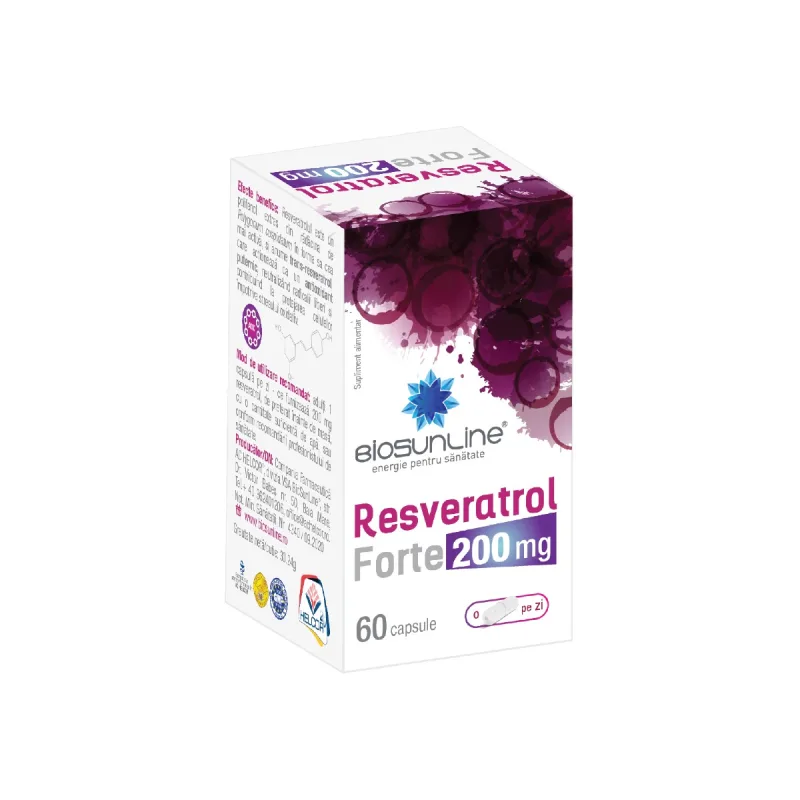 Resveratrol Forte 200mg, 60 capsule, BioSunLine — preț și oferte