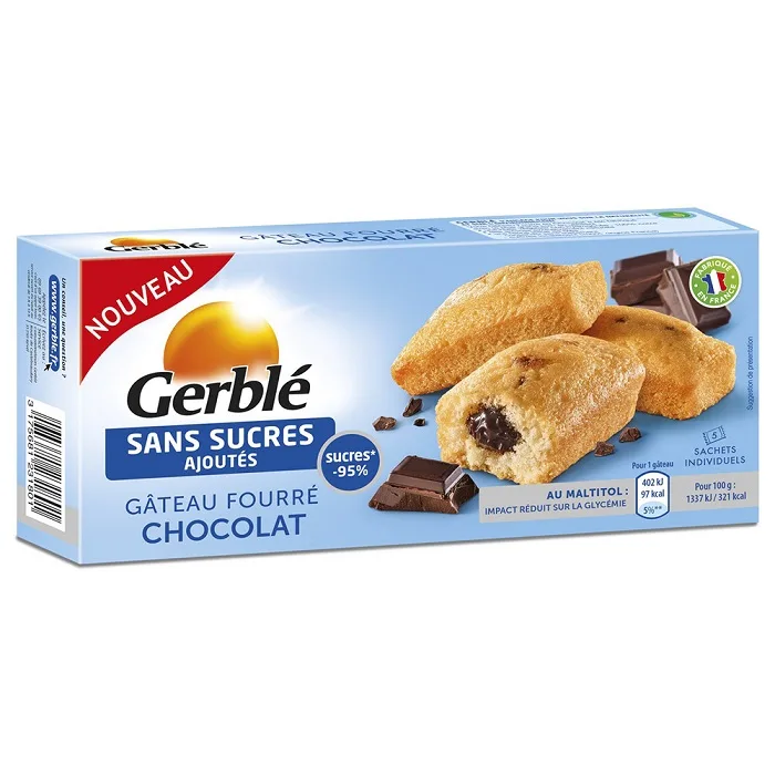 Prajitura umpluta cu ciocolata fara zahar adaugat, 150g, Gerble Expert Dietetic — preț și oferte