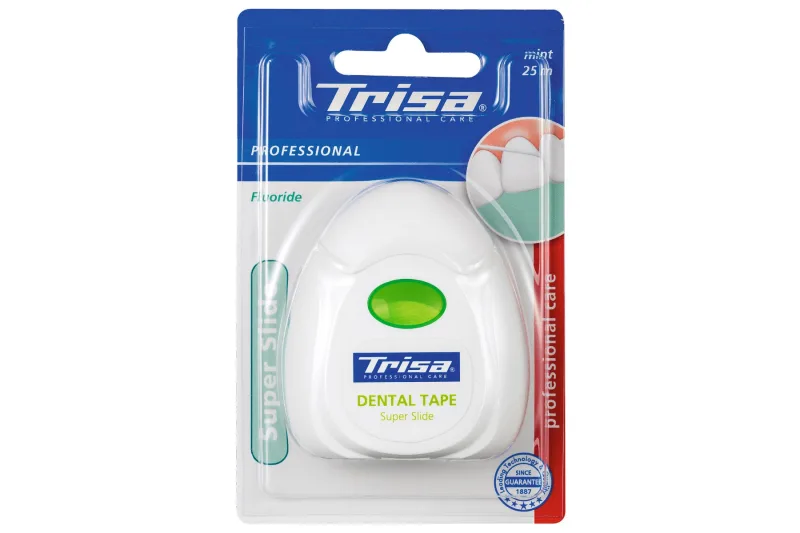 Banda dentara mentolata si cu fluoruri Super Slide, 25m, Trisa — preț și oferte
