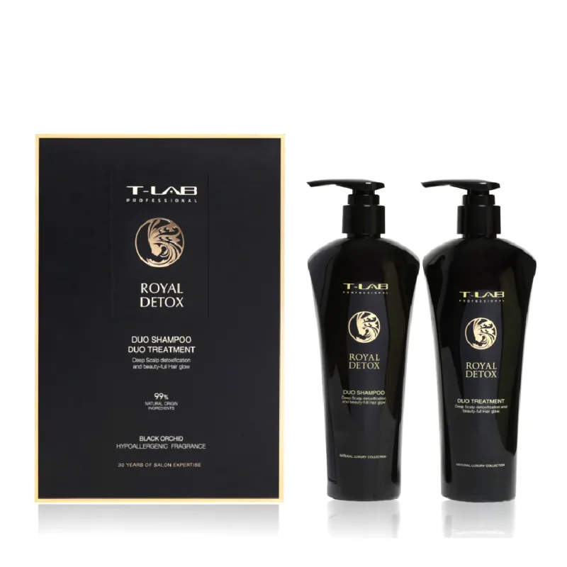 Set Profesional Duo Sampon si Tratament Royal Detox, 600 ml, T-LAB — preț și oferte