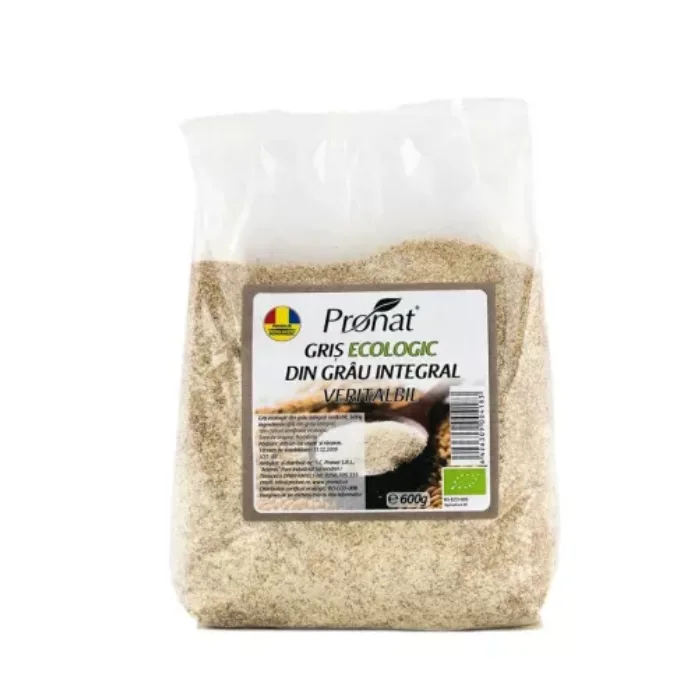 Gris din grau integral veritabil Bio, 600g, Pronat — preț și oferte