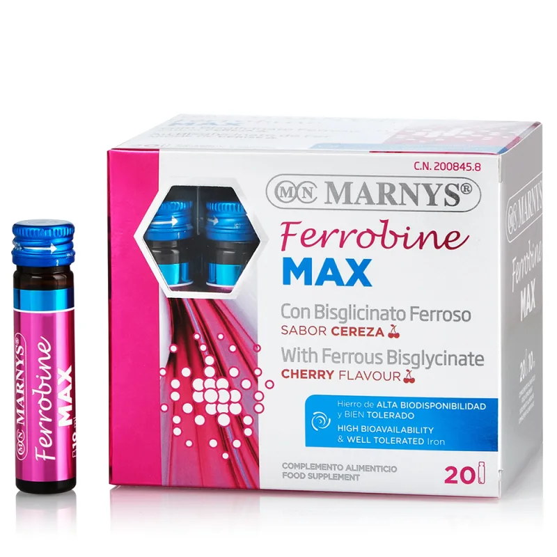 Ferrobine Max cu fier + zinc si vitamine, 20 fiole, Marnys — preț și oferte