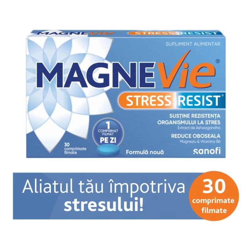 MagneVie Stress Resist Ashwagandha, 30 comprimate filmate, Sanofi — preț și oferte