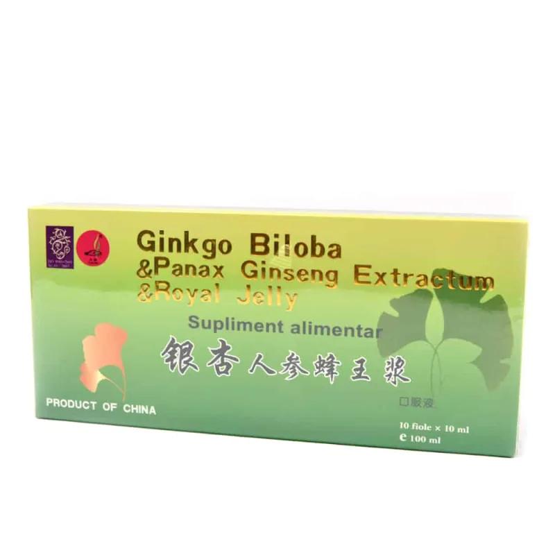 Ginkgo Biloba & Royal Jelly & Ginseng , 10 fiole, Naturalia Diet — preț și oferte