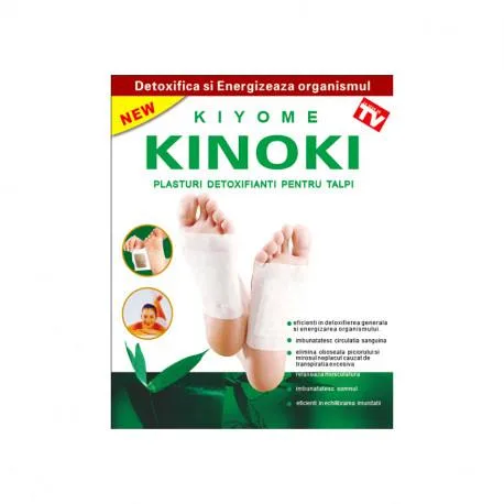 Plasturi detoxifianti Kinoki 6 x 8cm, 10 bucati, Naturalia Diet — preț și oferte