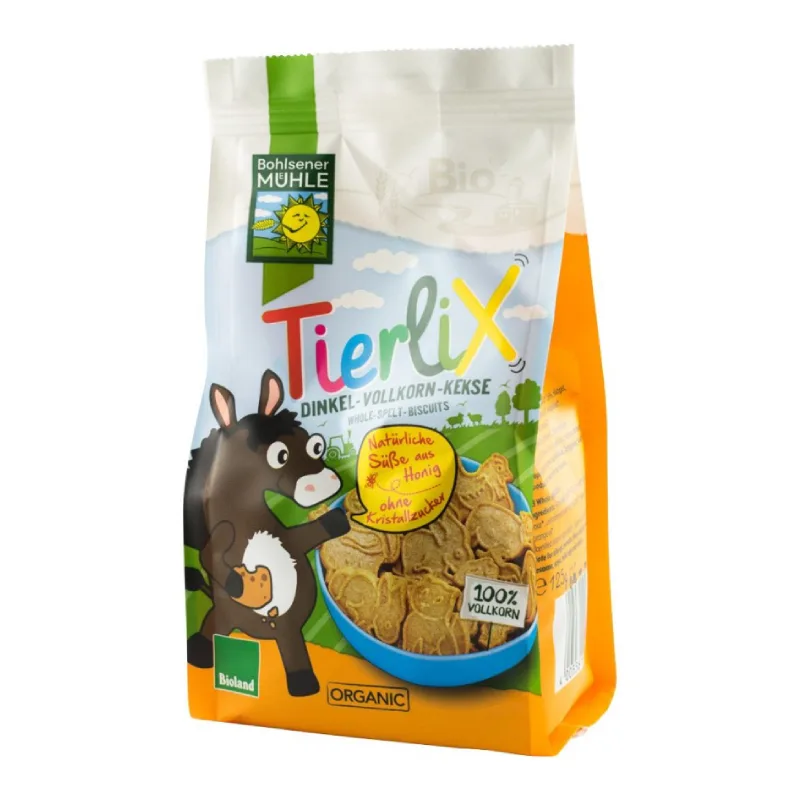 Biscuiti bio cu grau spelta indulciti cu miere Tierlix, 125g, Bohlsener Muhle PRONAT — preț și oferte