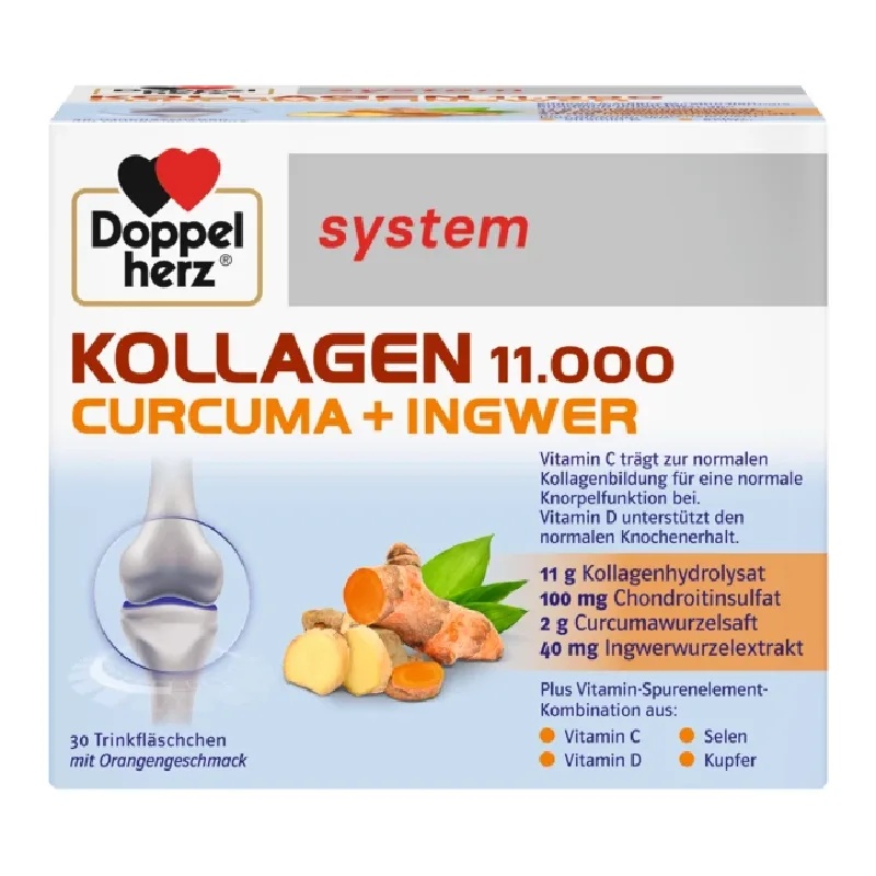 Curcuma + Ghimbir 11000, System Kollagen, 30 flacoane, Doppelherz — preț și oferte