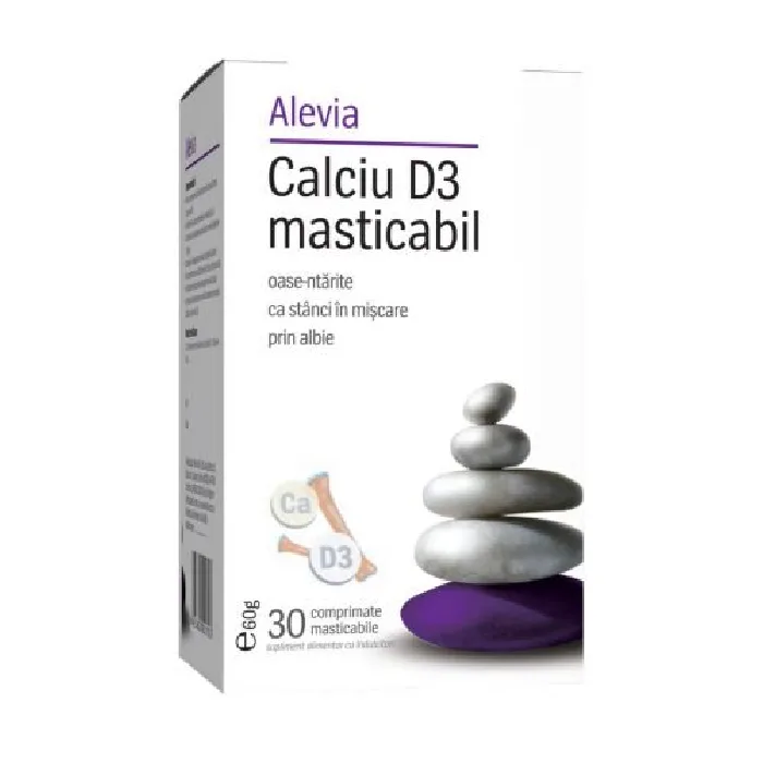 Calciu D3 masticabil, 30 comprimate, Alevia — preț și oferte