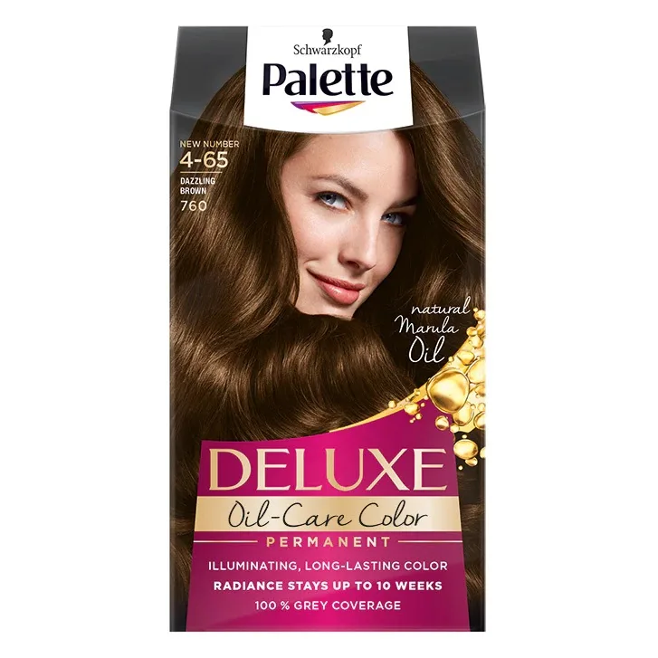 Vopsea permanenta Palette Deluxe Oil-Care 760/4-65 Castaniu stralucitor, 135ml, Schwarzkopf — preț și oferte
