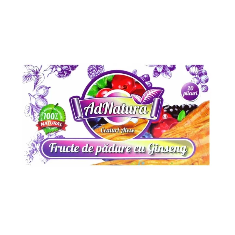 Ceai fructe padure cu ginseng, 20 plicuri, AdNatura — preț și oferte