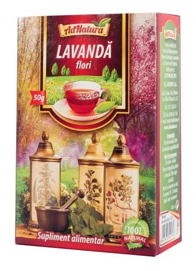 Ceai de flori de lavanda, 50g, AdNatura — preț și oferte