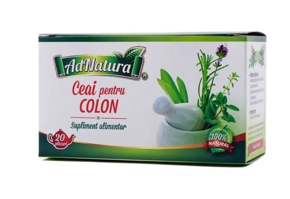 Ceai pentru colon, 20 plicuri, AdNatura — preț și oferte