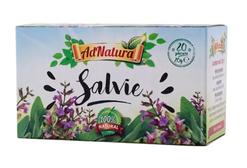 Ceai de salvie, 20 plicuri, AdNatura — preț și oferte