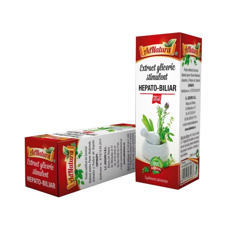 Extract gliceric stimulent hepato-biliar, 50ml, AdNatura — preț și oferte