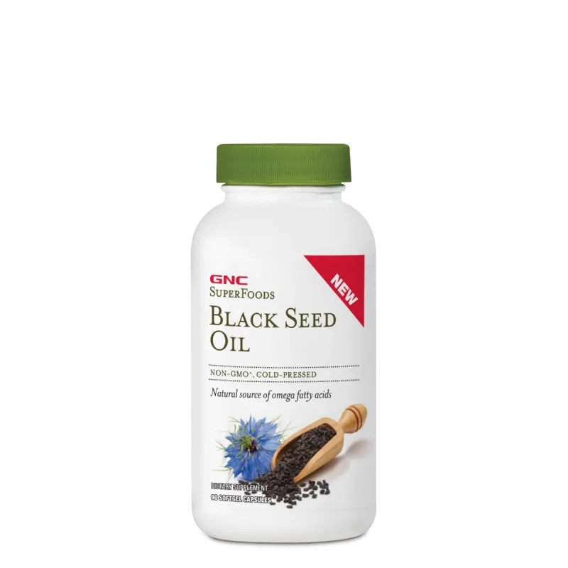 Ulei din seminte de chimen negru SuperFoods Black Seed Oil, 90 capsule, GNC — preț și oferte